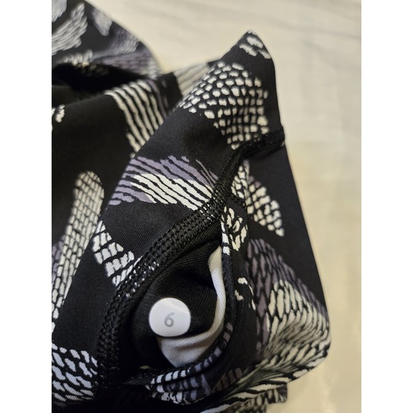 Lululemon Womens 6 Warped Ice Black White Wunder Under Hi Rise Yoga Legging Tall - Picture 6 of 7